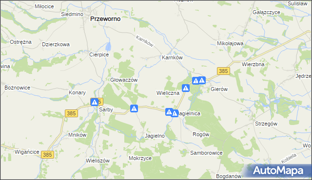 mapa Wieliczna gmina Przeworno, Wieliczna gmina Przeworno na mapie Targeo