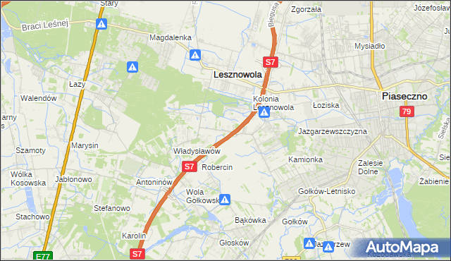 mapa Wilcza Góra gmina Lesznowola, Wilcza Góra gmina Lesznowola na mapie Targeo