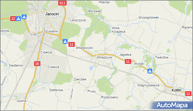 mapa Witaszyce, Witaszyce na mapie Targeo