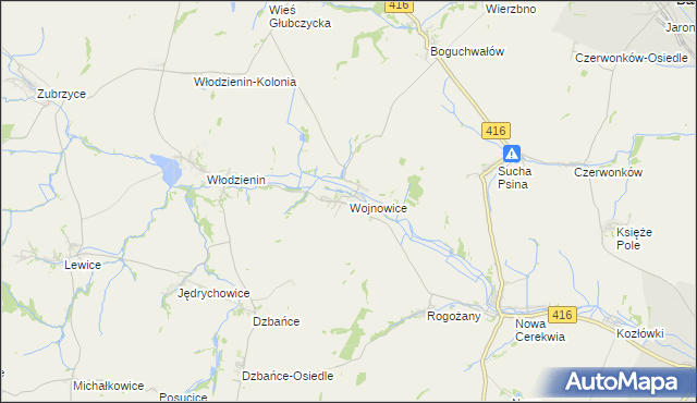 mapa Wojnowice gmina Kietrz, Wojnowice gmina Kietrz na mapie Targeo
