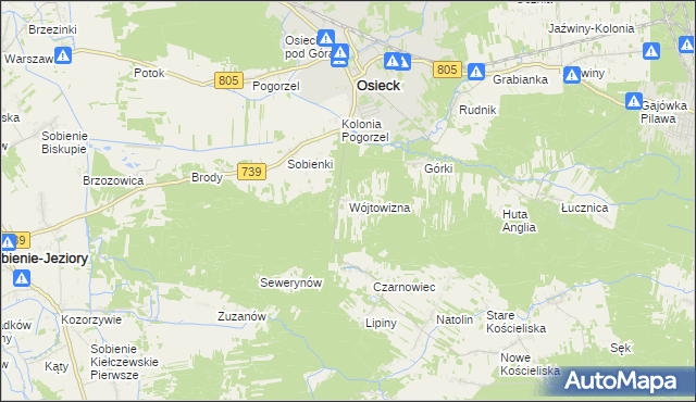 mapa Wójtowizna, Wójtowizna na mapie Targeo