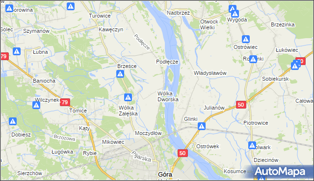 mapa Wólka Dworska, Wólka Dworska na mapie Targeo