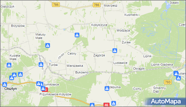 mapa Zagórze gmina Janów, Zagórze gmina Janów na mapie Targeo