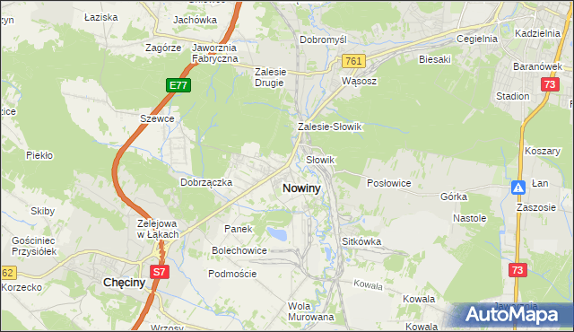 mapa Zagrody gmina Sitkówka-Nowiny, Zagrody gmina Sitkówka-Nowiny na mapie Targeo