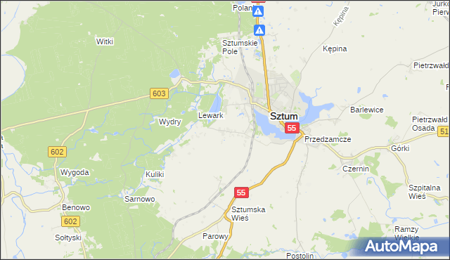 mapa Zajezierze gmina Sztum, Zajezierze gmina Sztum na mapie Targeo