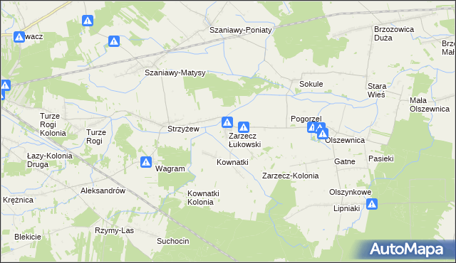 mapa Zarzecz Łukowski, Zarzecz Łukowski na mapie Targeo