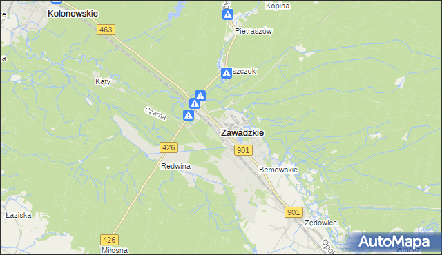 mapa Zawadzkie, Zawadzkie na mapie Targeo