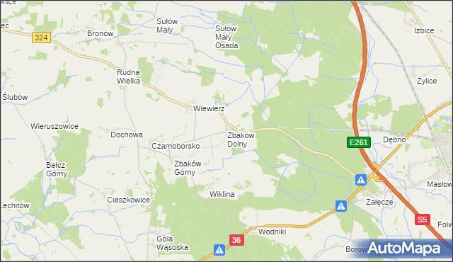 mapa Zbaków Dolny, Zbaków Dolny na mapie Targeo