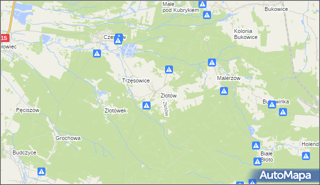 mapa Złotów gmina Zawonia, Złotów gmina Zawonia na mapie Targeo