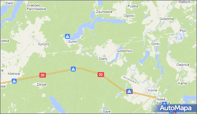 mapa Żółno, Żółno na mapie Targeo