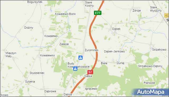 mapa Żurominek, Żurominek na mapie Targeo