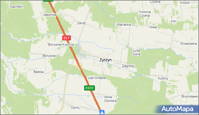 mapa Żyrzyn, Żyrzyn na mapie Targeo