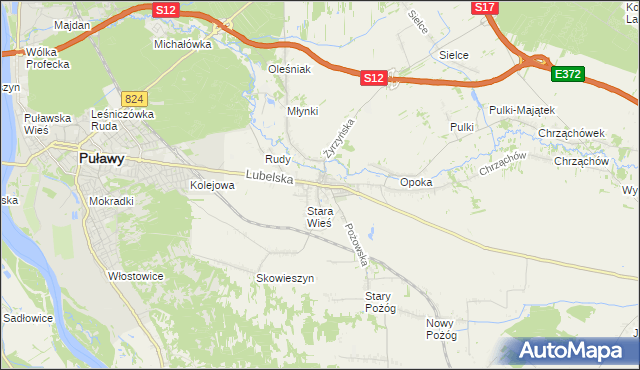 mapa Końskowola, Końskowola na mapie Targeo