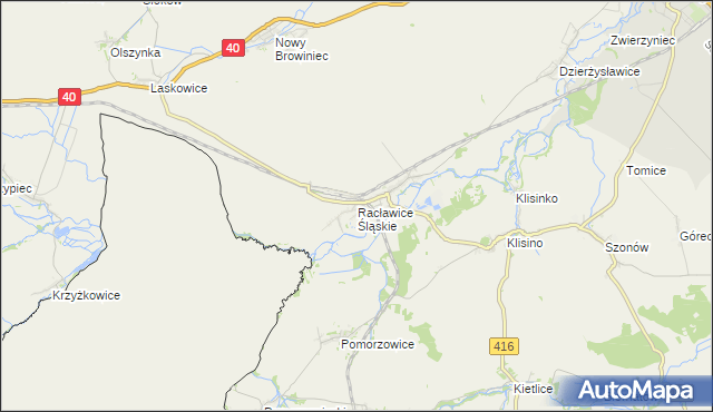 mapa Racławice Śląskie, Racławice Śląskie na mapie Targeo