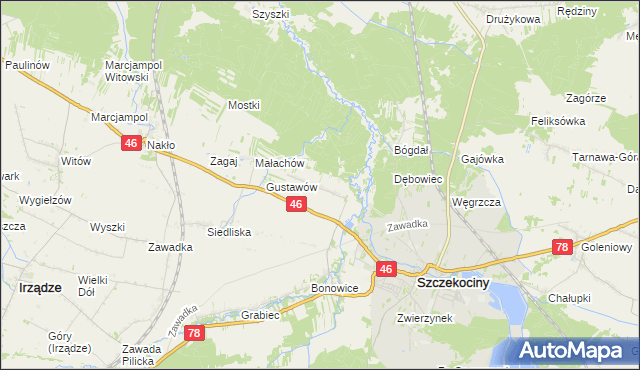 mapa Tęgobórz, Tęgobórz na mapie Targeo