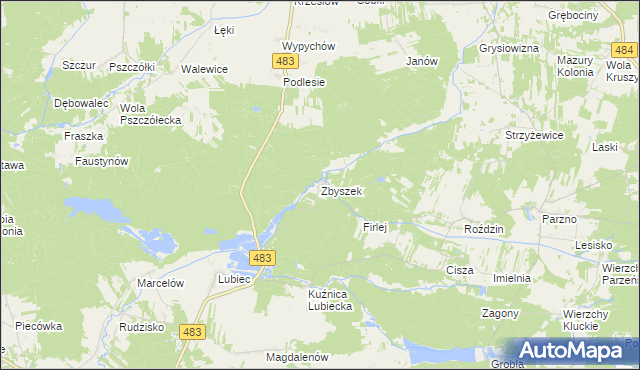 mapa Zbyszek, Zbyszek na mapie Targeo