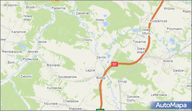 mapa Żerniki gmina Sobków, Żerniki gmina Sobków na mapie Targeo