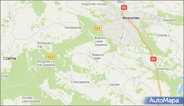 mapa Białusny Lasek, Białusny Lasek na mapie Targeo