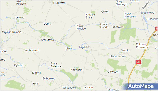 mapa Rąkcice, Rąkcice na mapie Targeo