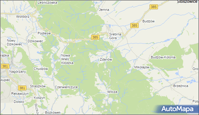 mapa Żdanów gmina Stoszowice, Żdanów gmina Stoszowice na mapie Targeo