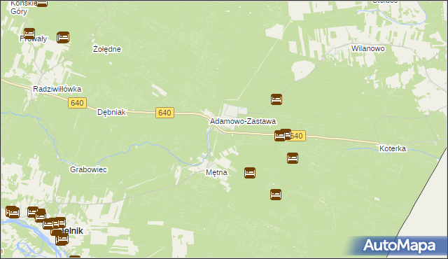 mapa Adamowo gmina Mielnik, Adamowo gmina Mielnik na mapie Targeo