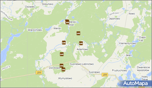 mapa Adamowo-Leśnictwo, Adamowo-Leśnictwo na mapie Targeo