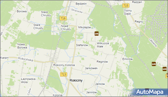 mapa Albertów gmina Rokiciny, Albertów gmina Rokiciny na mapie Targeo