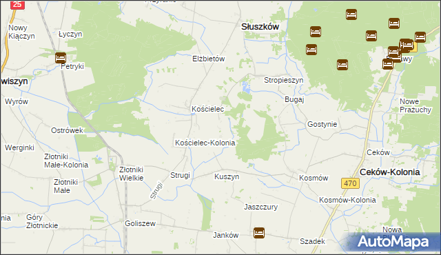 mapa Aleksandrów gmina Mycielin, Aleksandrów gmina Mycielin na mapie Targeo