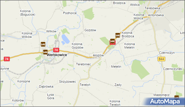 mapa Alojzów gmina Werbkowice, Alojzów gmina Werbkowice na mapie Targeo