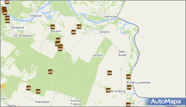 mapa Antolin gmina Konstantynów, Antolin gmina Konstantynów na mapie Targeo