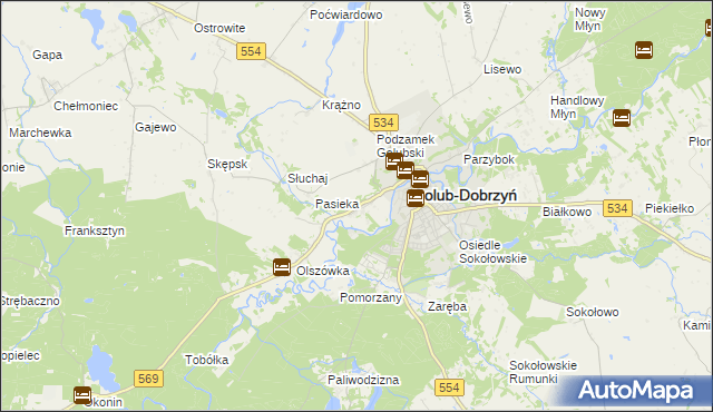 mapa Antoniewo gmina Golub-Dobrzyń, Antoniewo gmina Golub-Dobrzyń na mapie Targeo