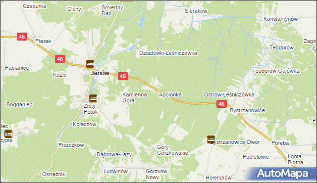 mapa Apolonka gmina Janów, Apolonka gmina Janów na mapie Targeo