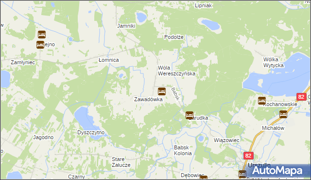 mapa Babsk gmina Urszulin, Babsk gmina Urszulin na mapie Targeo