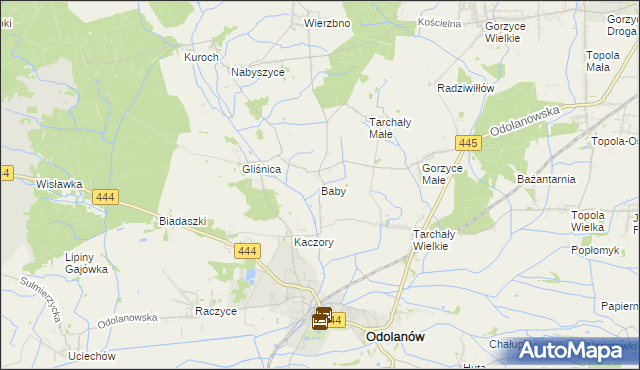 mapa Baby gmina Odolanów, Baby gmina Odolanów na mapie Targeo