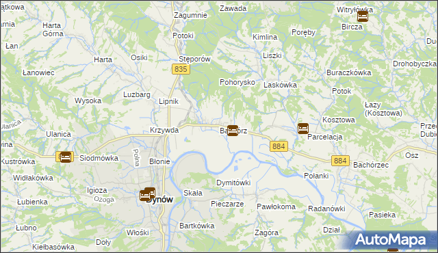 mapa Bachórz gmina Dynów, Bachórz gmina Dynów na mapie Targeo
