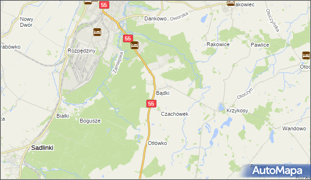 mapa Bądki gmina Gardeja, Bądki gmina Gardeja na mapie Targeo