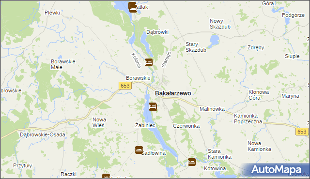 mapa Bakałarzewo, Bakałarzewo na mapie Targeo