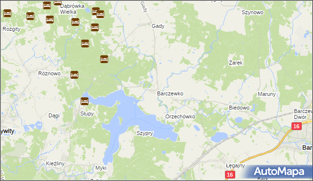 mapa Barczewko, Barczewko na mapie Targeo