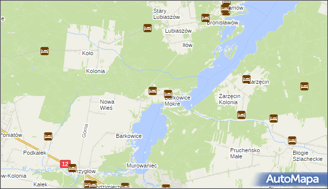 mapa Barkowice Mokre, Barkowice Mokre na mapie Targeo