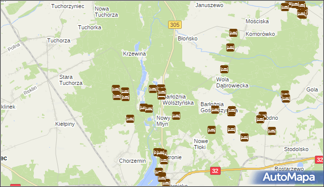 mapa Barłożnia Wolsztyńska, Barłożnia Wolsztyńska na mapie Targeo