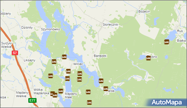 mapa Bartężek, Bartężek na mapie Targeo