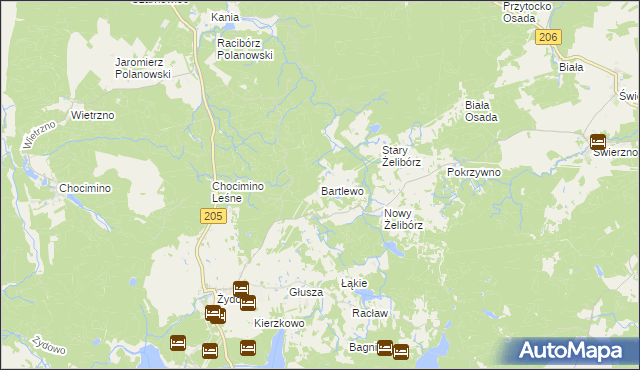 mapa Bartlewo gmina Polanów, Bartlewo gmina Polanów na mapie Targeo