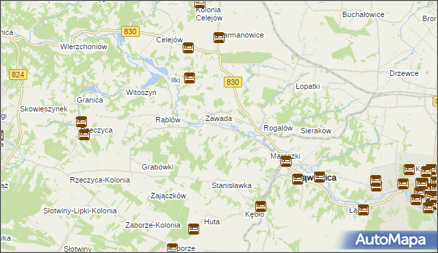 mapa Bartłomiejowice gmina Wąwolnica, Bartłomiejowice gmina Wąwolnica na mapie Targeo