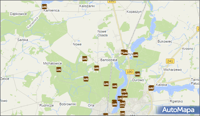 mapa Bartodzieje gmina Wągrowiec, Bartodzieje gmina Wągrowiec na mapie Targeo