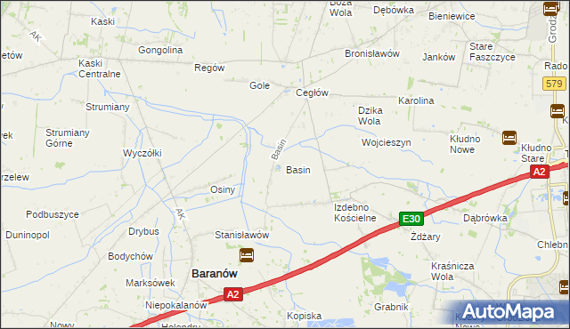 mapa Basin gmina Baranów, Basin gmina Baranów na mapie Targeo