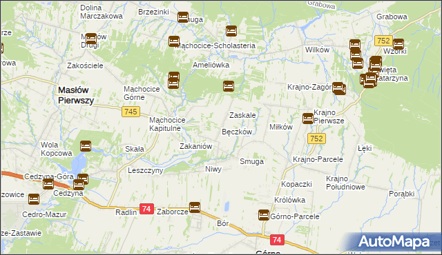 mapa Bęczków, Bęczków na mapie Targeo