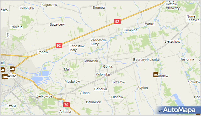 mapa Bednary gmina Nieborów, Bednary gmina Nieborów na mapie Targeo