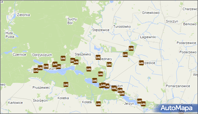 mapa Bednary gmina Pobiedziska, Bednary gmina Pobiedziska na mapie Targeo