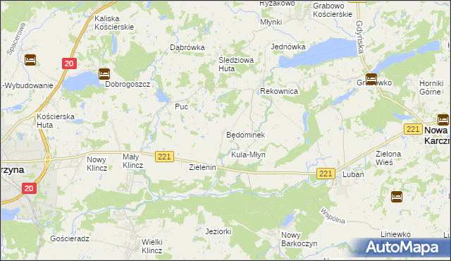 mapa Będominek, Będominek na mapie Targeo