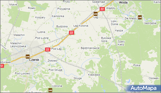 mapa Będźmierowice, Będźmierowice na mapie Targeo